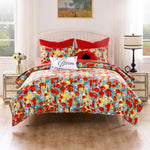 Lightweight Botanical Bedding – Poppies Twin Quilt Set