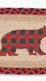 Earth Rugs Flannel Bear Rustic Lodge Oval Jute Stair Tread 27x8.25 Inch