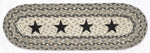 Natural Fiber Stair Tread with Black Star Hand-Painted Design