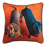Pet-Themed Climaweave Pillow – Double Dog Print, 18 Inch