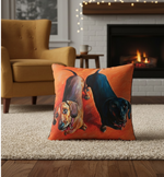 Fun Dog Accent Pillow – Dachshunds in Style, 18x18