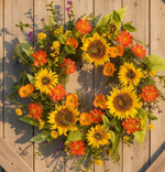 Bright Mixed Sunflower Wreath