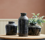 Black Distressed Ceramic Vase