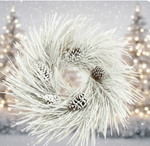 Flocked Long Needle Pine Wreath