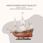 Model of the Mayflower ship with a white background