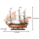 HMS Surprise Model Ship – 26.75in – Wooden Hull with Brass Nameplate