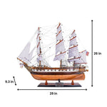 USS Constellation Wooden Ship – 26in – Fine Linen Sails and Rigging