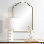 Compact Brass Wall Mirror – Sidney Arch by Uttermost