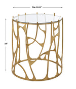 Uttermost 22889 Hourglass Drink Table Cast Aluminum Antique Brass