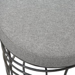 Decorative silver accent stool for living room or entryway