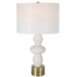 Uttermost Architect White Ceramic Table Lamp with Antique Brass