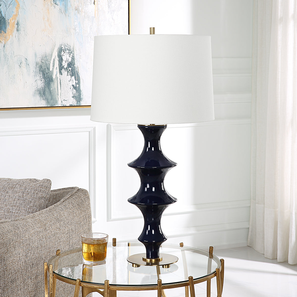 Uttermost 30196 Coil Sculpted Blue Table Lamp – Uber Bazaar