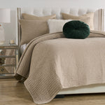 Neutral Crushed Velvet Quilt – Greenland Home Fashions Twin XL 2-Piece Set
