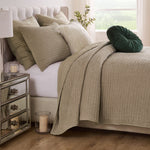 Velvet Crush Khaki Twin Quilt Set – 2-Piece Crushed Velvet Bedding by Greenland Home