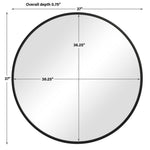 Contemporary Round Mirror – PVC & Metal Sleek Accent