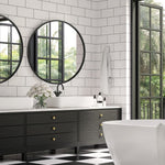 Contemporary Round Mirror – PVC & Metal Sleek Accent