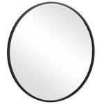 Bathroom Vanity Round Mirror – Matte Black Minimalist Frame