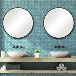 Modern Round Wall Mirror – Sleek Matte Black Frame