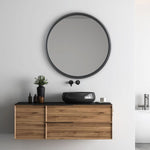 Modern Round Wall Mirror Matte Black Frame