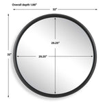 Minimalist Round Mirror Matte Black Stacked Frame