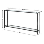 Modern Entryway Console Table with Glass Shelf