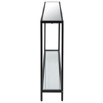 Contemporary Black Hallway Console Table with Glass Shelf