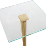 Living Room Side Table Brass Plated Frame Marble Base