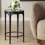 Mirrored Top Iron Side Table