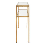 Narrow Entryway Table Gold Frame Glass Top