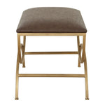 Entryway Decorative Stool – Brass Metal Base Seating