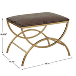 Contemporary Accent Furniture Stool – Brass Frame Design