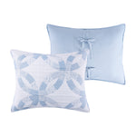Wedding Ring Twin/XL Coverlet & Pillow Sham Set – Blue, Jacquard Polyester