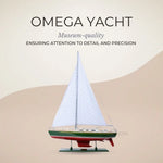 Omega Wooden Yacht Model – 45 Inch Handcrafted America’s Cup Replica