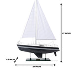 Victory Yacht Painted Wooden Ship Model with Creamy White Sails – 29 Inch