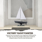 29 Inch Handcrafted Victory Yacht Painted Wooden Decorative Ship