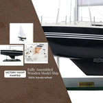 Painted Victory Yacht Wooden Sailboat Model – 29 Inch Elegant Display