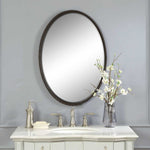 Metal Frame Oval Mirror – Bronze Finish for Classic Interiors
