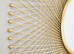 Glam Gold Round Wall Mirror for Living Room & Entryway
