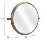 Zuo Modern Rand Bronze Wall Mirror – Industrial Mid-Century Vertical Design