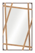 Zuo Modern Tolix Antique Gold & Black Mirror – Decorative Wall Accent