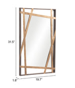 Zuo Modern Geometric Wall Mirror – Tolix Antique Gold & Black for Office or Entryway