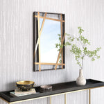 Zuo Modern Tolix Geometric Wall Mirror – Antique Gold & Black for Living Room