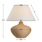 Terracotta Decorative Table Lamp – Urn-Shaped Base – 23.5