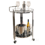Compact Round Serving Trolley – 2-Tier Design with Bottle Holders – 30