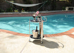 2-Tier Rolling Trolley – Tempered Glass and Chrome Finish – 30