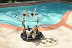 Lockable Rolling Beverage Cart – Stylish Glass & Chrome Design – 27.375