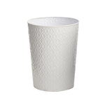 White textured trash can on a white background