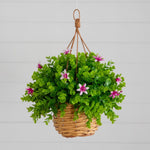 UV-resistant faux eucalyptus and lily plant for indoor and outdoor décor