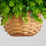 Green artificial hanging planter for porch, patio, or balcony decoration