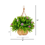 UV-resistant faux eucalyptus and lily plant for indoor and outdoor décor
